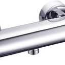 2-Handle Thermostatic Shower Valve Trim Wall mount US STANDARD Plumbing, Exposed Shower mixing valve with Constant Temperature water mixer for Bathroom, RV, Clawfoot Tub