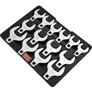 VEVOR Crowfoot Wrench Set, 1/2" Drive 14-Piece SAE (1-1/16" - 2") Crows Foot Wrench Set with Storage Tray, 40CR Material with Laser Etched Sizing, for Mechanical Maintenance or Repairs