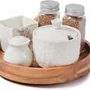 9 Inch Acacia Wood Lazy Susan Organizer for Cabinet, Lazy Susan Turntable for Countertop Table Pantry, Kitchen Turntable Storege