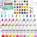 2 x 30 Colors Tie Dye Kit, Tie Dye Set for Kids, Pre-Filled Tye Dye Bottles, Non Toxic Permanent Fabric Dye Art Set, Easy DIY Fabric Art - Create Fun (30 Colors)