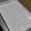 White Rectangular 14x20 Inches Acrylic Ottoman Tray Decorative Serving Tray with Cutout Handles Organizer Tray on Coffee Table Countertop Big Breakfast Bed Tray Living Room Appetizer Serving Food