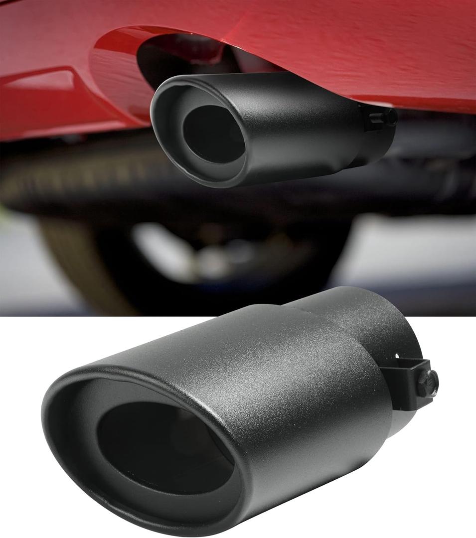 Universal Car Exhaust Tip,2.5" to 3.3" Stainless Steel Polished Finish Exhaust Slant Cut Tip,Professional Car Accessories Chrome-Plated Finish Tailpipe,Muffler Tip Replacement(Black)