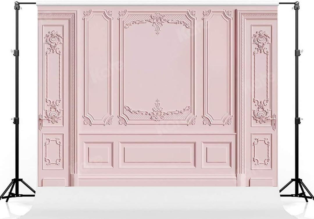 Kate 106.5ft Light Pink Empty Room Photo Backdrop Classic Interior Wedding Photography Background Photo Studio Props for Photographers
