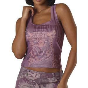 SOLY HUX Women's Y2k Crop Top Square Neck Sleeveless Graphic Concert Tank Tops Vintage Streetwear (Purple, M)