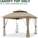 Gazebo Replacement Cover Compatible with SUNJOY 11x11 Pop Up Gazebo Frame,This Particular Replacement Cover Will Not Fit Any Other Models,(Khaki)