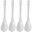 Set of 6 Premium White Porcelain Coffee Spoons for Espresso, Tea, Sauces, and Desserts,(13cm,5.12inch)