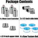 4pcs 304 Stainless Steel Automatic Water Float Valve 1/2" and 3/4" Connection Types Precise Control Water Level Controller Water Level Control Float Valve for Sink for Water Tank Livestock Troughs