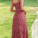 GUBERRY Summer Dresses for Women Midi Sleeveless Elastic Straps Square Neck A Line Casual Sundress for Women (Red, XXL)