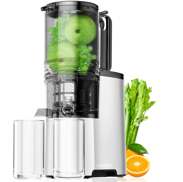 Canoly JE-75B 50RPM Cold Pressed Masticating Juicer BPA Free Low Noise Copper