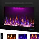 Electric Fireplace Inserts with 3 Flame & Top Light, Recessed Fireplace Heater, Thermostat, 750/1500W, Crackling Sound, Logs & Crystals, Timer, 32.2" W x 26" H Rear, No Wall Mount