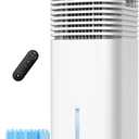 4-IN-1 Portable Air Conditioners, Evaporative Air Cooler w/4 Modes & 3 Speeds, 15H Timer for Smart Auto-off, 2-Gal Tank for 20H Cooling,17FT Remote,No Hose Needed,120Oscillating Swamp Cooler