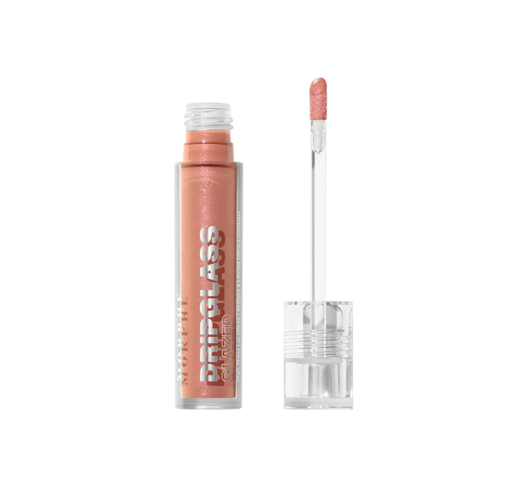 Morphe Dripglass High Shine Lip Gloss - Glazed, Semi-Sheer & Nourishing Lip Makeup - Buildable Formula Infused with Plant-Derived Squalane & Vitamin E - Beige Beam (0.13 oz)