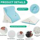 4PCS Wedge Pillow Set for After Surgery, Orthopedic Bed Wedge Pillow for Back Pain Relief, Sitting Up in Bed, Acid Reflux, Adjustable Post Surgery Pillows for GERD, Snoring, White/Grey