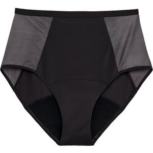 THINX Period Underwear, Hi-Waist Comfort-Stretch Panties, Absorbent Menstrual Underwear Holds Up to 12 Tampons* All-Day (Black)