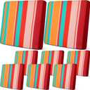 Newwiee 8 Pcs Patio Stretch Sofa Cushion Cover Outdoor Cushion Covers Replacement Patio Furniture Couch Slipcovers Chair Seat Soft Flexibility Protector(Trendy Color)