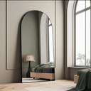 Aluminum Frame Arch Mirror 25x55", Black