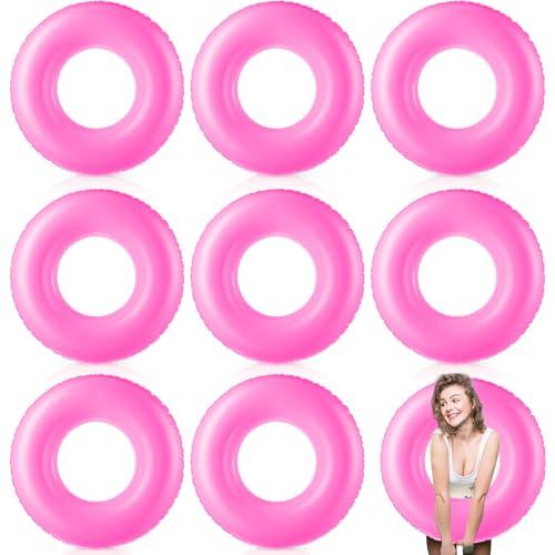 Gemscream 6 Pcs Large Inflatable Pool Float 36 Inches Swimming Ring Pool Floats Adult Inflatable Tube for Summer Vacation Beach River Bachelorette Wedding Party Supplies(Rose Red)