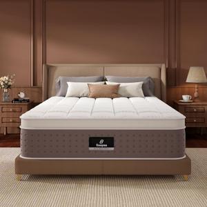 King Mattress, 16 Inch Hybrid King Size Mattress in a Box, Cooling Gel Memory Foam Mattresses with Individual Pocket Springs, Pressure Relief, Medium Firm, Upgraded Edge Support, 365-Night Trial