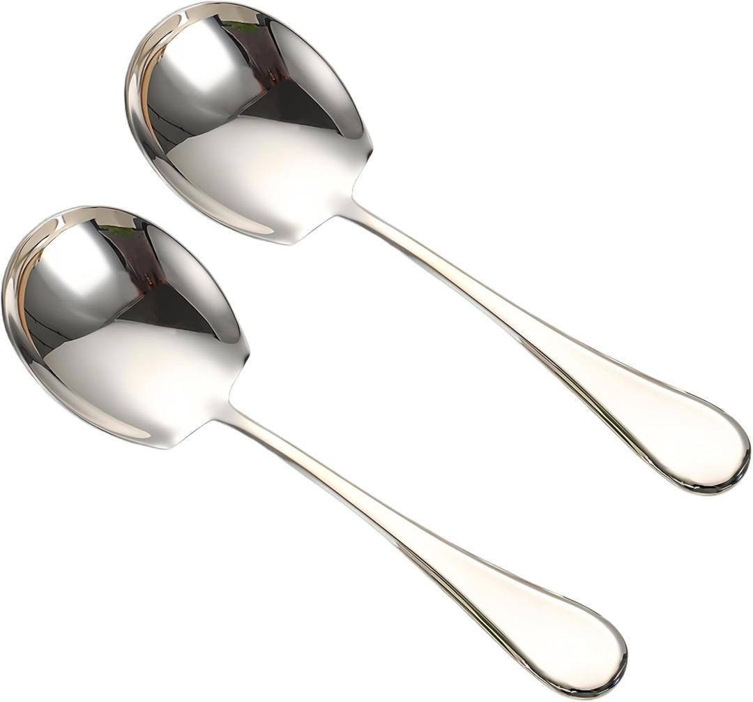 Small Serving Spoons,18/10 Stainless Steel Buffet & Banquet Style Serving Utensils (Set of 2)
