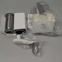 Patented Rotary Parmesan Cheese Grater, Hand Crank Cheese Shredder with Fine & Coarse Drums, Restaurant Quality, White, Stainless Steel & ABS, Dishwasher Safe