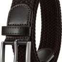 DOOPAI Braided Stretch Belt for Men, Elastic Woven Belt, casual Fabric Golf Belt, 1 3/8" for golf pants jeans, Gift Box (42"-46"Waist Adjustable, 02 Brown)