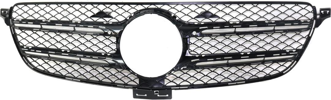 Textured Black Shell and Insert Grille for Mercedes-Benz GLE-Class SUV (2016-2019), Excluding GLE63 AMG Model, Without Camera Hole, Replacement 2017 2018