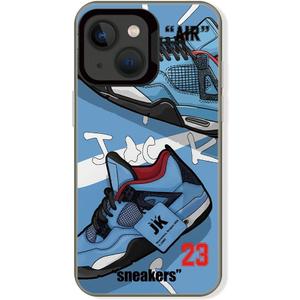 Sports Shoes Brand Phone Case Compatible with iPhone 13/14 Case 6.1 inch, Cool Ins Off Classic Sneakers White or Black Label Aesthetic Non-Slip Shockproof Drop Protection Cover