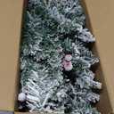 3FT Pre-lit Small Mini Snow Flocked Christmas Tree with Warm White Multi-Color LED Lights, Remote Control and Timer, Perfect for Tabletop Decorations, Home, Kitchen, Dining Table top