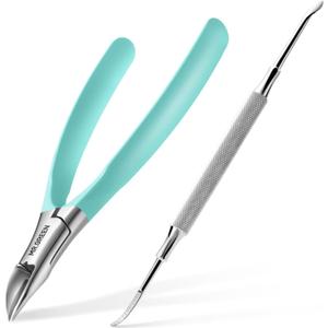 MR.GREEN Toenail Clippers Stainless Steel Ingrown Nail Cutter Thick and Hard Nails Pedicure Manicure Tools (Green+Nail Remover)