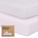 KeaBabies 2-Pack Organic Crib Sheets for Boys, Girls - 52x28 Fitted Crib Mattress Sheet Neutral, Breathable Jersey Cotton Cover for Baby Bed, Toddler Mattress, Soft & Cute Prints (Thistle)