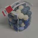 GOGOSO Ball Pit Balls Stars Moon Shapes Plastic Pitballs for Toddler Play Tent Baby Photo Props Kids Pool Water Toys Kiddie Pool Party Decor, Pearl Blue+Cream Blue+White,100PCS
