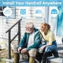 Outdoor Metal Handrails for Steps Exterior Stair Railing for Concrete Steps, Porch, Adjustable, Easy to Install, 2 Step
