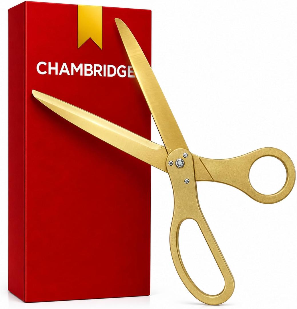 New Edition Grand Opening Scissors – 25'' Scissors Gold with Golden Blades for Ribbon Cutting Ceremony