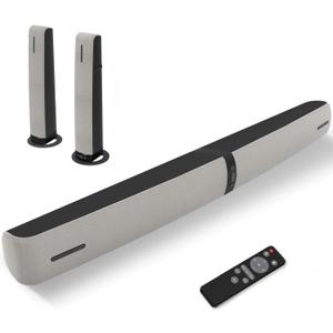 Sound Bar for Smart TV, 90W Soundbar with Bluetooth 5.3/ARC/Optical/AUX Connect, Auto Volume Boost, 3 Customizable Equalizer Modes, 2 in 1 Detachable Soundbar for TV/PC/Gaming/Projectors 2-Pack