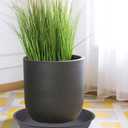 3 Pack of 20 22 inch Plant Saucer (19.2 Inch Base), 3.6" Depth Tray, Large Deep Garden Plastic Flower Planter Plant Trays for Indoors Outdoor Bath Bath (22", Gray)