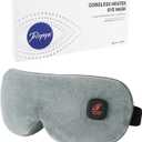 Heated Eye Mask, Cordless Warm Eye Compress for Dry Eyes, Blepharitis, Light Blocking Heat Eye Mask for Men Women, 1000mAh Rechargeable Battery and Washable Cover (Grey)