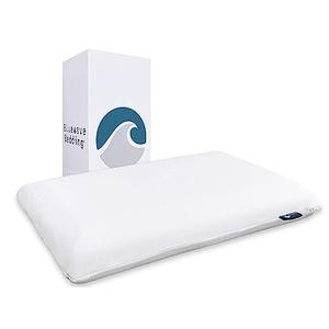 Bluewave Bedding Slim Gel Memory Foam Pillow for Stomach, Back and Side Sleepers - Therapeutic Design for Spinal Alignment, Better Breathing and Enhanced Sleeping (4-Inches Height, Standard)