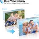 HOUSE DAY Acrylic Picture Frames 8x10, 1 Pack Magnetic 8x10 Picture Frame, Double Sided Clear 8 x 10 Photo Frame with Microfiber Cloth, Frameless FreeStanding 8x10 Frame Gift for Desktop Display
