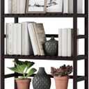 Bamjoy Bamboo Shelf, 6 Tier Bookcase Storage Shelves, Tall Book Rack Shelving Unit, Multipurpose Storage Display Shelf Adjustable Storage Rack for Bathroom Home Office Living Room Kitchen, Dark Brown