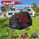 Riding Lawn Mower Cover, Universal Fits Decks up to 54", 600D Heavy Duty Waterproof Lawn Tractor Cover, Outdoor Protection Against UV, Dust, Wind, Ride-on Mower Tractor Storage with Elastic Hem