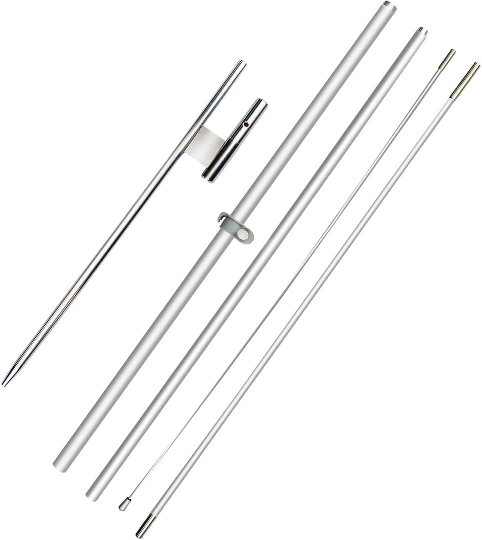 Premium 11FT Feather Flag Pole Kit, Rustproof Stainless Ground Stake & Aluminum Pole, Fits 8FT Swooper Flags for Outdoor Events and Business Displays