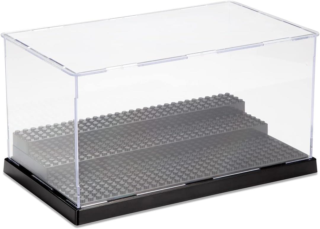 Mini Figure Display Case - 3-Tier Acrylic Display Box for Minifigures & BrickHeadz Series, Block Base Design Holds 32 Figures