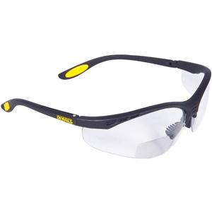 Dewalt DPG59-120C Reinforcer Rx-Bifocal 2.0 Clear Lens High Performance Protective Safety Glasses with Rubber Temples and Protective Eyeglass Sleeve