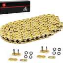 Heavy Duty O-Ring Drive Chain (Gold) Compatible with Yamaha Warrior 350 Raptor 350 700 700R YFZ450 YFZ450R XT250 XT550 YZ100 Outlaw 450 525 QuadRacer LT500R KLT200 KLT250 KE250 KZ200