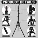 ProSuites 22 Inch Canvas Mannequin Head with 61" Adjustable Wig Stand Tripod, Wig Set of 40 PCS with Wig Holder, Caps, Elastic Bands, T/C Pins Tool Kit for Wigs Styling Making Display