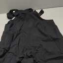 Yeokou Women's Cotton Linen Short Overalls Casual Summer Bib Shortalls with Pockets (Large, Black)