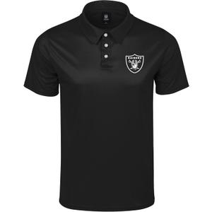 FOCO NFL Men's Officially Licensed Football Team Color Primary Logo Performance Short Sleeve Polyester Polo Shirt, X-Large, Black