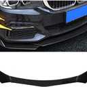 Universal Car Front Bumper Lip, Adjustable Air Dam Body Kit Chin Spoiler Splitter Diffuser 5PCS/Set, Glossy Black