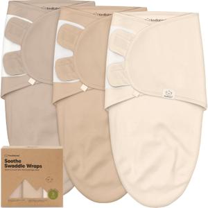 3-Pack Organic Baby Swaddle Sleep Sacks - Swaddles for Newborns, Infant 0-3 Months, Baby Girls, Boys, Soft & Snug Newborn Sleep Sack, Nursery Swaddling Blankets (Ecru, OS)