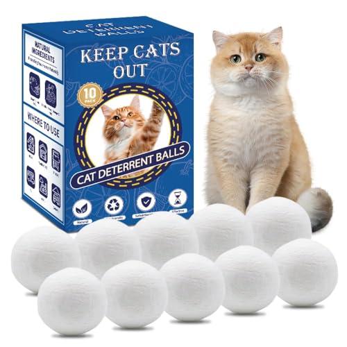 Cat Deterrent Outdoor & Indoor: 8Pack 100% Natural Cat Repellent Essential Oils Ball, Keep Cats Off Lawn, Yard, Plants, Garden, Mulch & Flower Permanently Against Scratch Chew, Keep Cats Away (8Pcs)